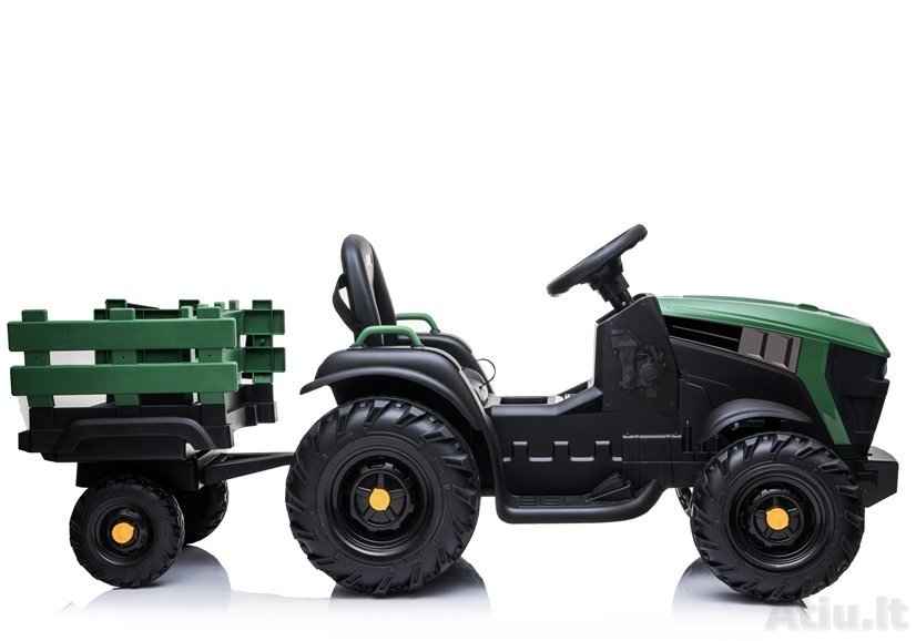 Vaikiškas elektromobilis Traktorius BDM0925 su priekaba Žalias
